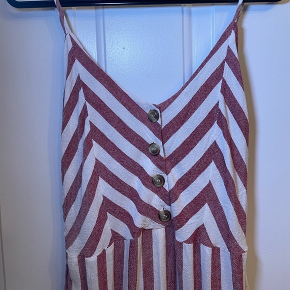 California Moon Rise - Red/White Striped Jumpsuit and Button Down - Picture 3 of 6